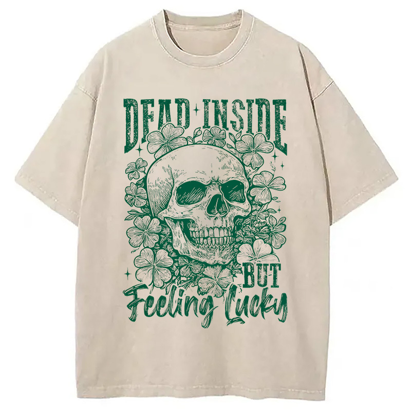 Tokyocanvas Dead Inside But Feeling Lucky Washed T-Shirt
