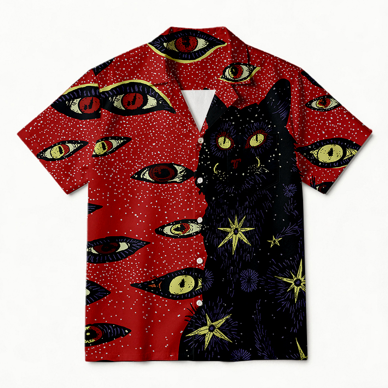 Tokyocanvas Staring Cat Void Hawaiian Shirt