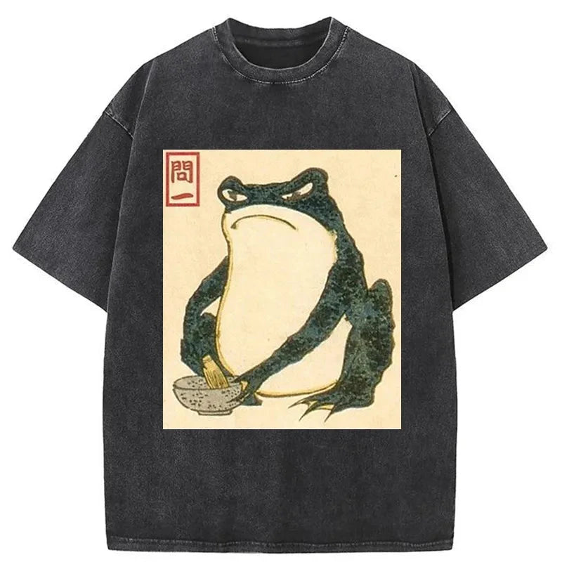 Tokyocanvas Matsumoto Hoji Japanese Frog Washed T-Shirt