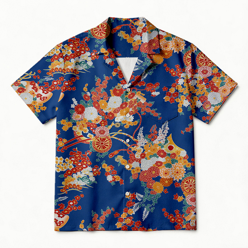 Tokyocanvas Summer Flowers Hawaiian Shirt
