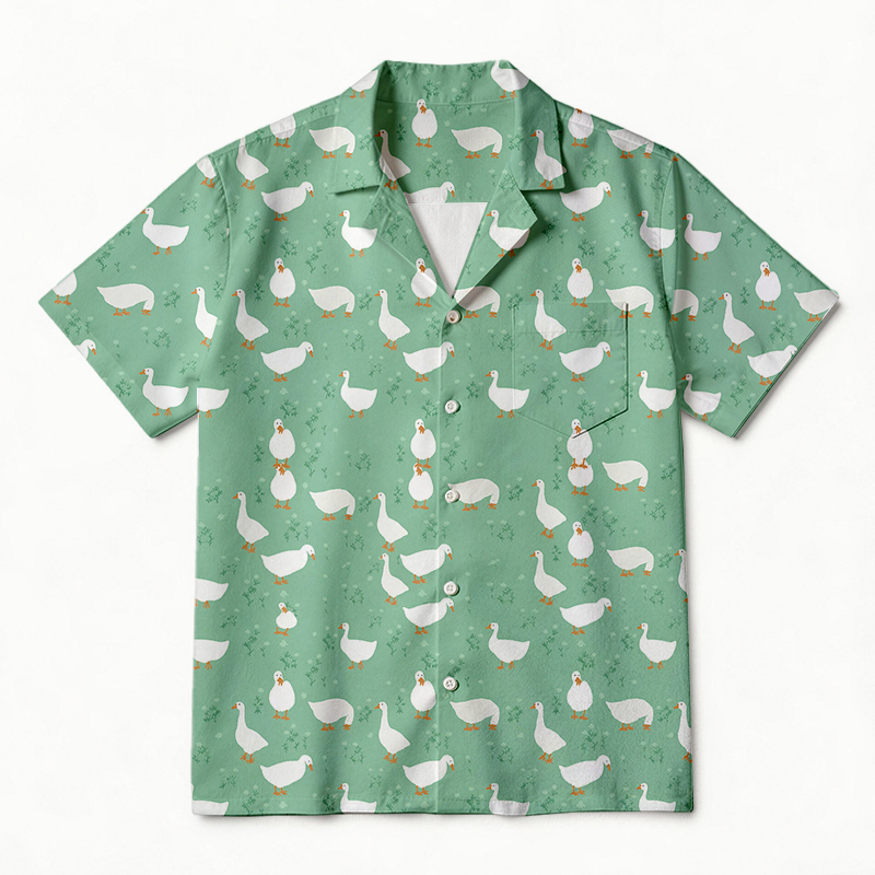 Tokyocanvas Goose Garden Hawaiian Shirt