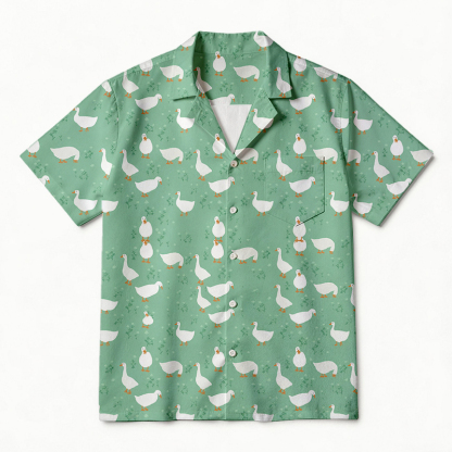 Tokyocanvas Goose Garden Hawaiian Shirt