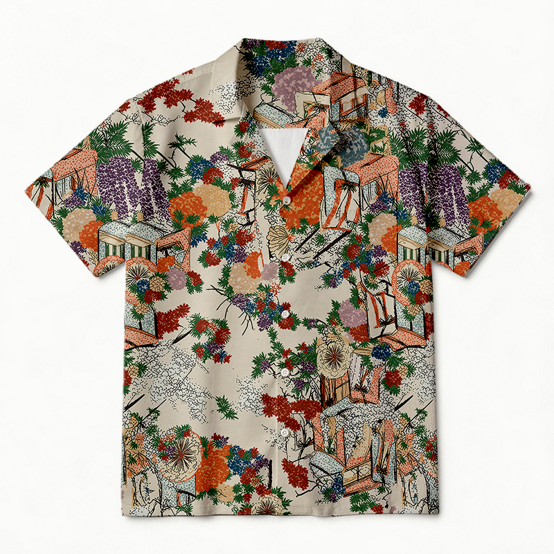 Tokyocanvas Goshoguruma Hawaiian Shirt