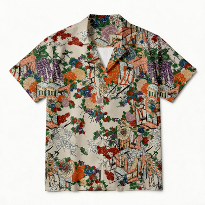 Tokyocanvas Goshoguruma Hawaiian Shirt