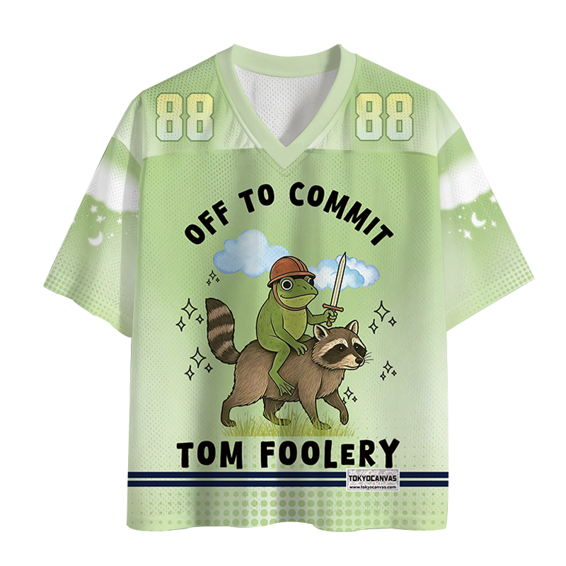 Tokyocanvas Funny Frog Raccoon Sarcastic Meme Mesh Jersey