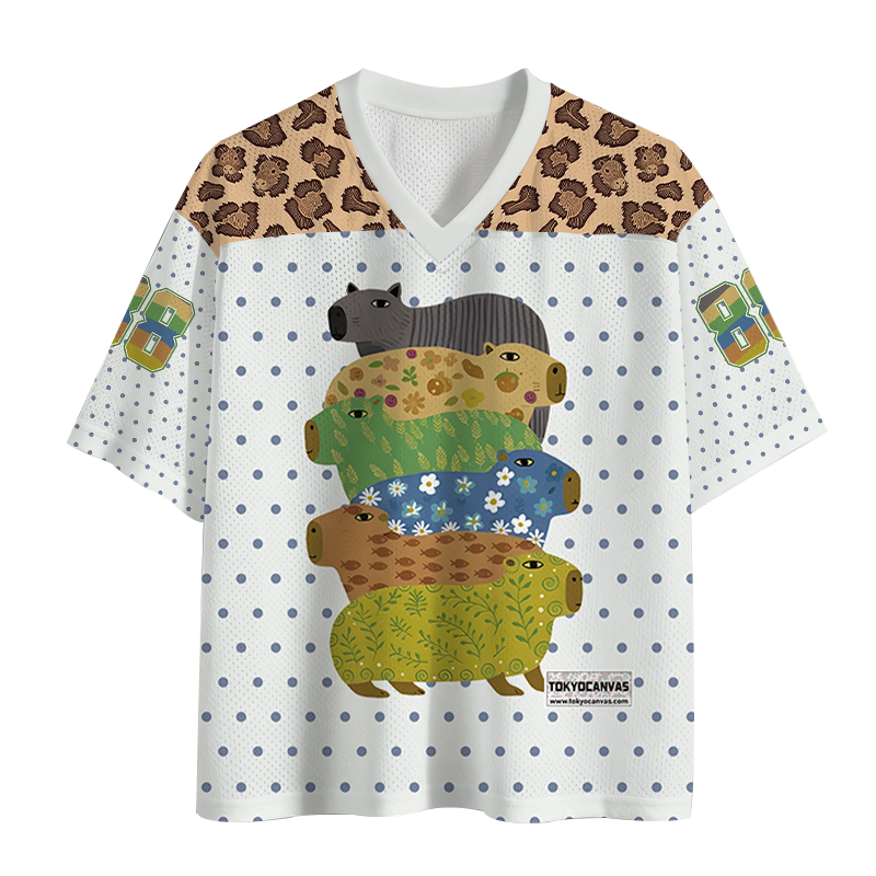 Tokyocanvas Colorful Capybaras Mesh Jersey