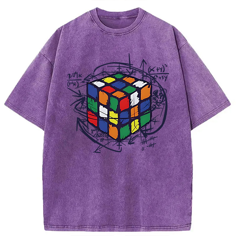 Tokyocanvas Rubik's Cube Solution Puzzle Algorithm Washed T-Shirt