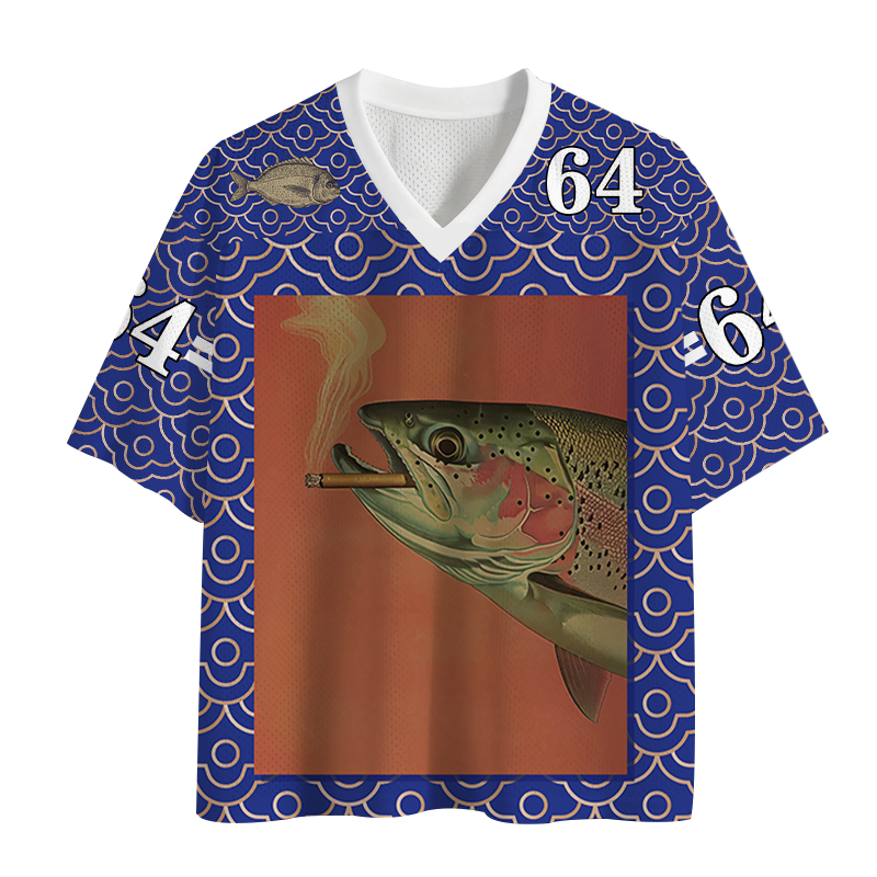 Tokyocanvas Trout Smoking A Cigarette Mesh Jersey
