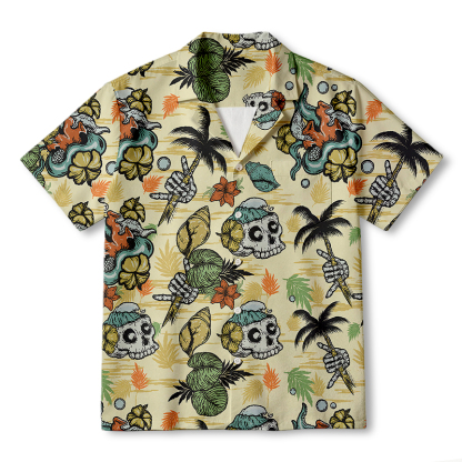 Tokyocanvas Wilderness Skull Hawaiian Shirt