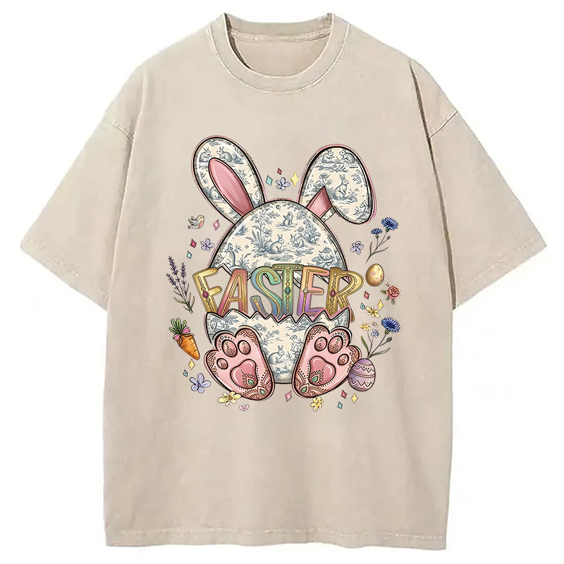 Tokyocanvas Easter Bunny Egg Washed T-Shirt