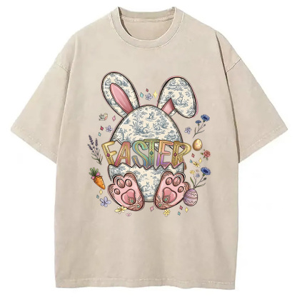 Tokyocanvas Easter Bunny Egg Washed T-Shirt