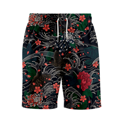 Tokyocanvas Koi Fish Retro Japanese Swim Short