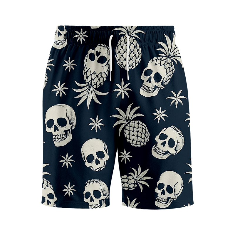 Tokyocanvas Pineapple Skull Aloha Swim Short