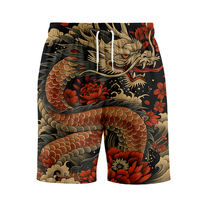 Tokyocanvas Vintage Japanese Art Dragon Swim Short