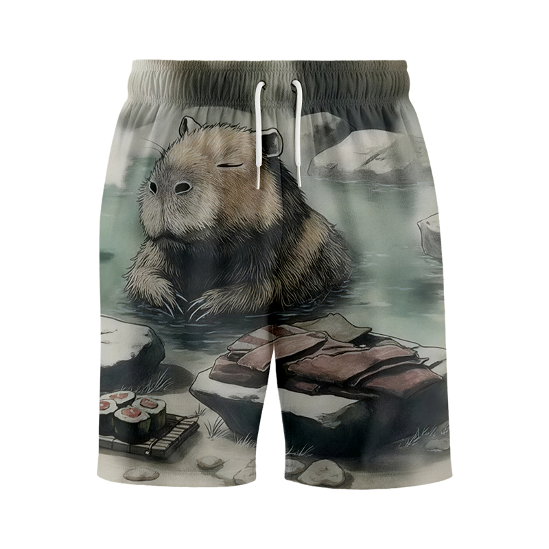 Tokyocanvas Capybara In Hot Springs Swim Short