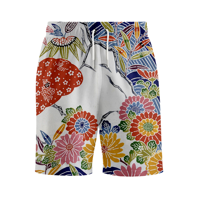 Tokyocanvas Japanese Okinawa Flowers Swim Short