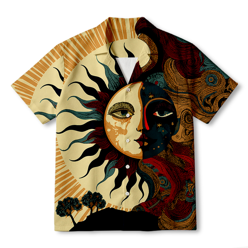 Tokyocanvas Sun Moon Fusion Hawaiian Shirt