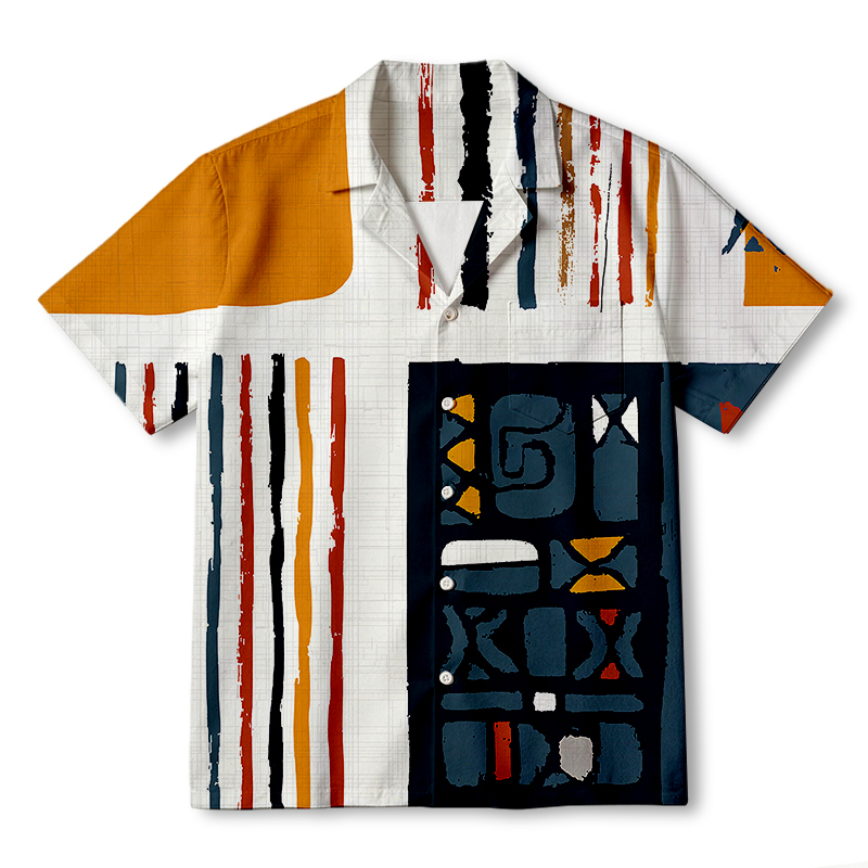 Tokyocanvas Tribal Earth Blocks Hawaiian Shirt