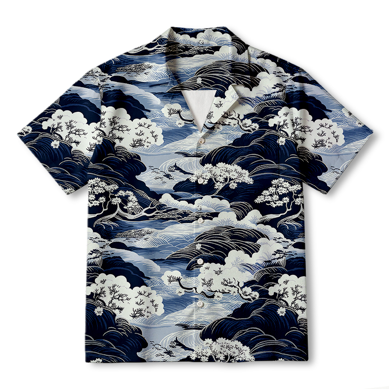 Tokyocanvas Traditional Japan Scenery Hawaiian Shirt