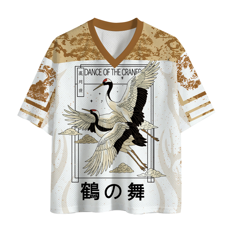 Tokyocanvas Ancient Pines & Cranes Mesh Jersey