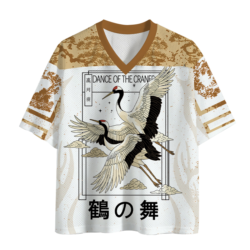 Tokyocanvas Ancient Pines & Cranes Mesh Jersey