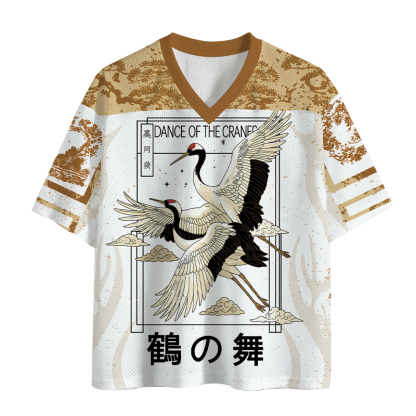 Tokyocanvas Ancient Pines & Cranes Mesh Jersey