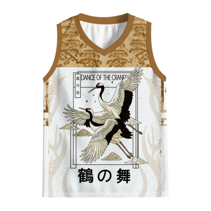 Tokyocanvas Ancient Pines & Cranes Jersey Tank