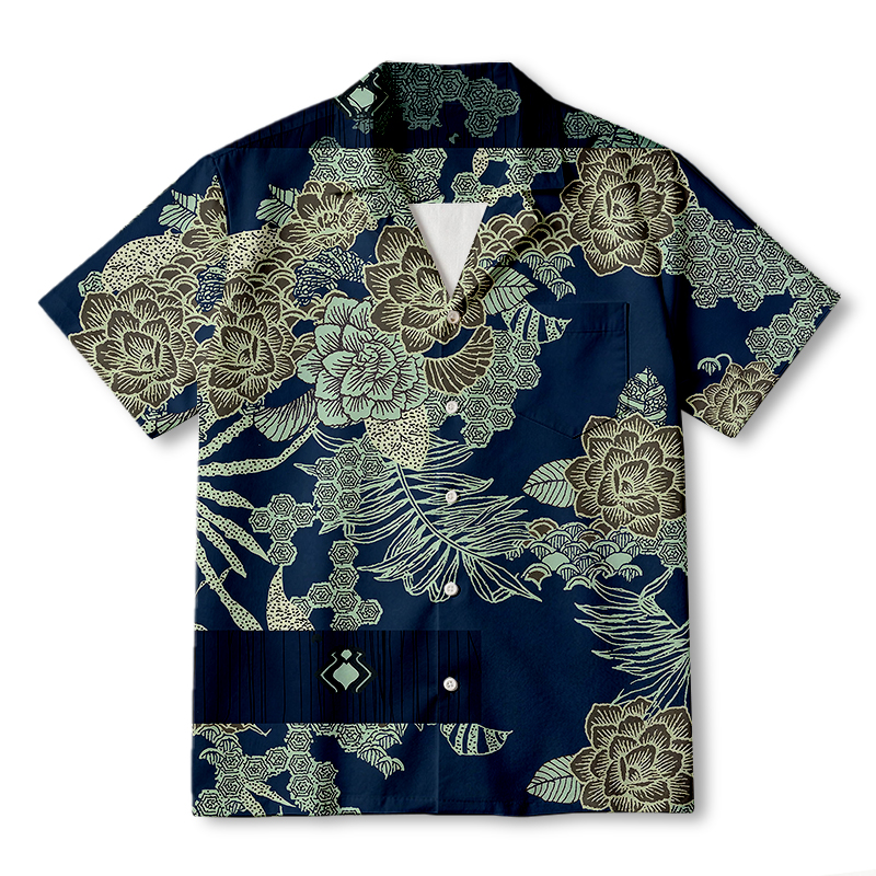Tokyocanvas Stillness & Zen & Lotus Hawaiian Shirt