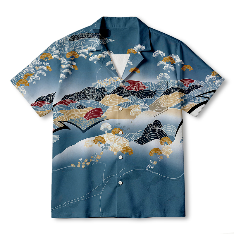 Tokyocanvas Wave Of Dandelions Hawaiian Shirt