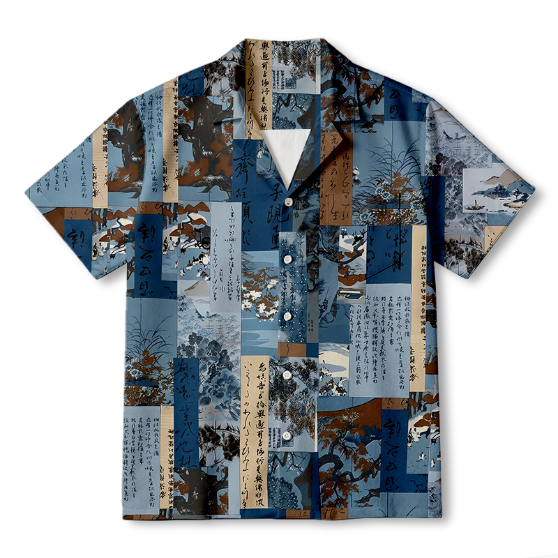 Tokyocanvas Japanese Lino Art Hawaiian Shirt