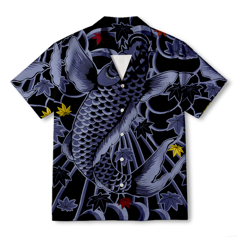 Tokyocanvas Koi Fish Hawaiian Shirt