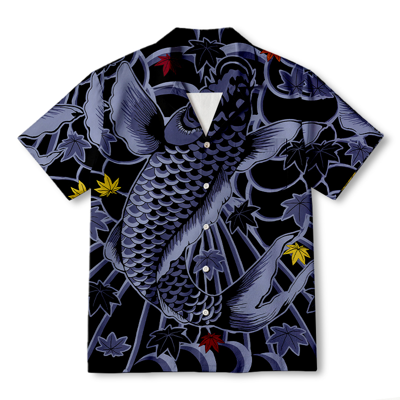 Tokyocanvas Koi Fish Hawaiian Shirt