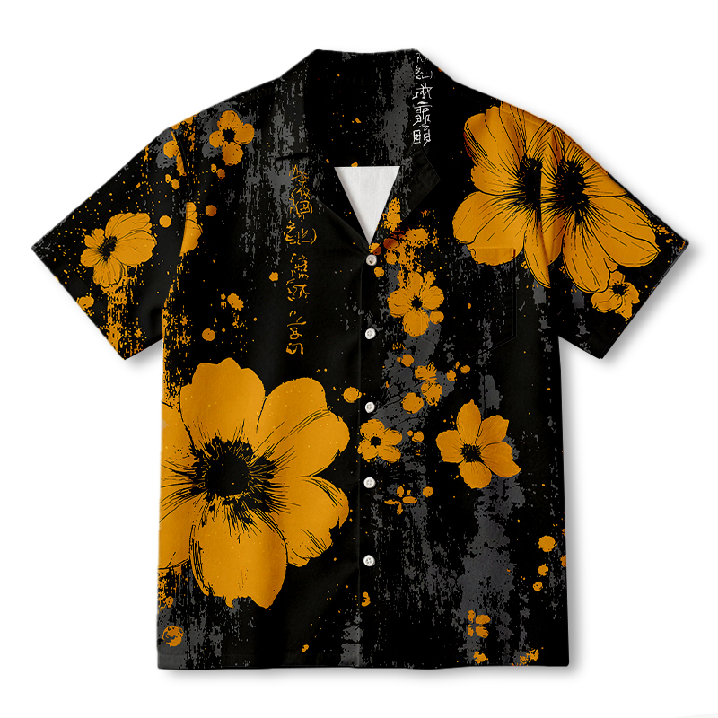 Tokyocanvas Summer Yellow Flower Hawaiian Shirt