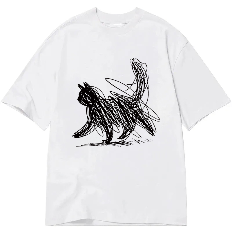 Tokyocanvas Minimalist Line Cat Classic T-Shirt