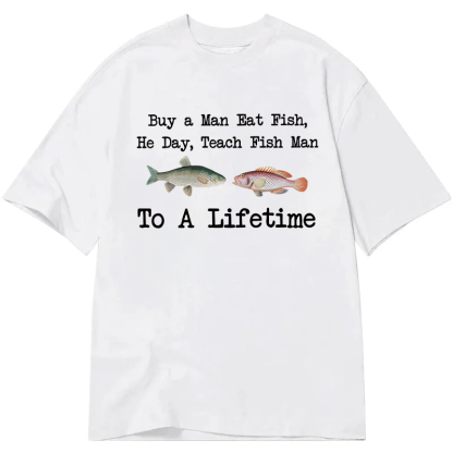 Tokyocanvas Buy a Man Eat Fish Classic T-Shirt