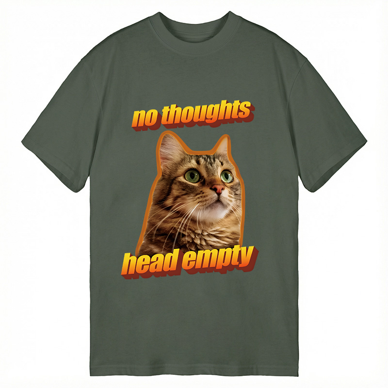 Tokyocanvas No Thoughts Head Empty Cat Meme Classic T-Shirt
