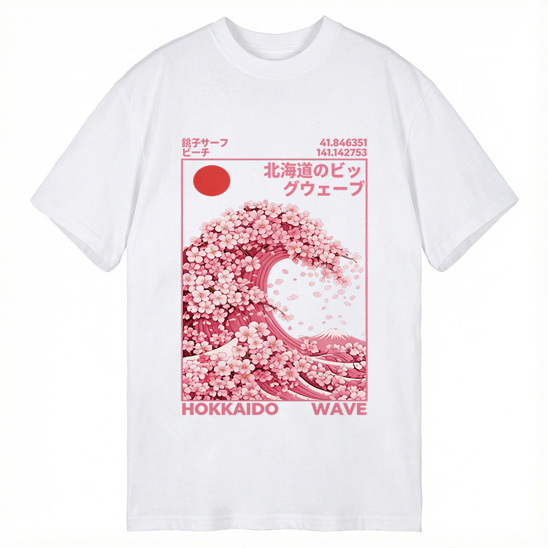 Tokyocanvas Hokkaido Wave Sakura Classic T-Shirt