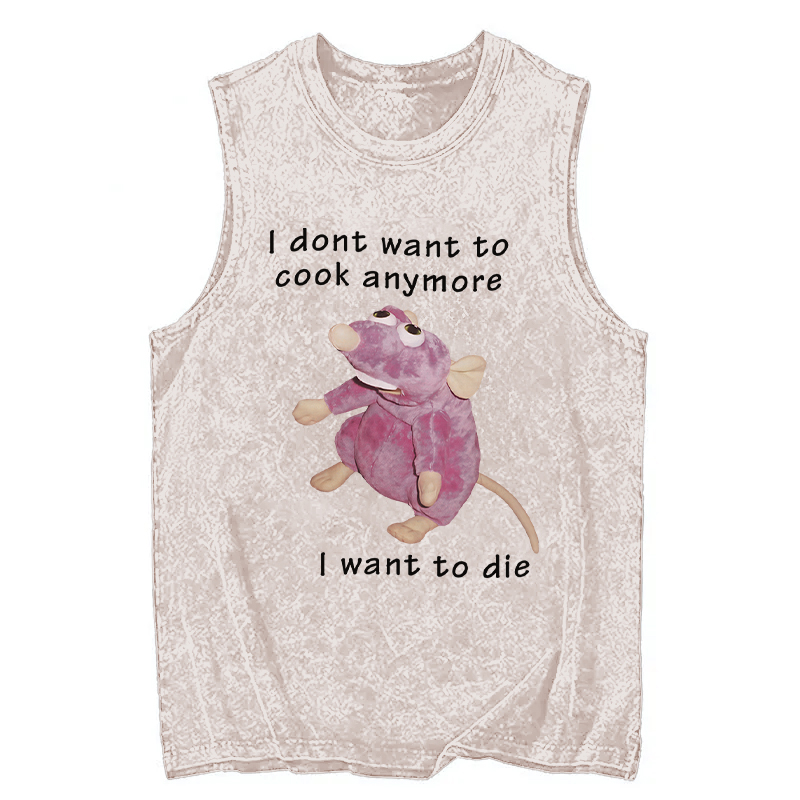 Tokyocanvas I Don't Want To Cook Anymore Washed Tank