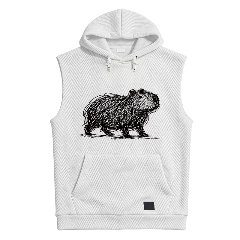 Tokyocanvas Minimalist Capybara Hooded Tank
