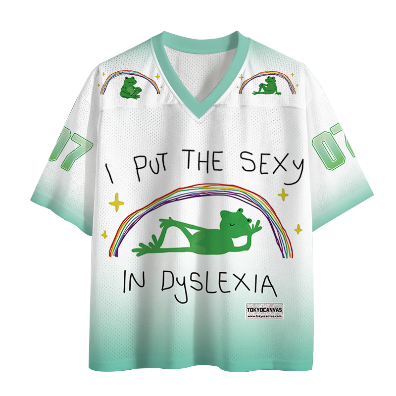 Tokyocanvas I Put The Sexy In Dyslexia Frog Meme Mesh Jersey
