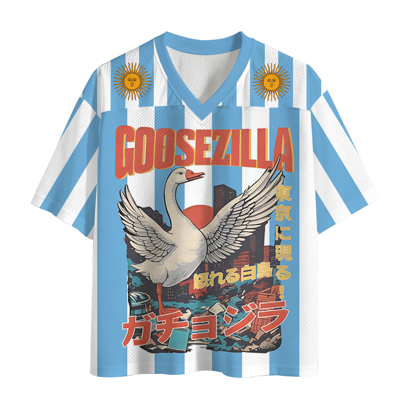 Tokyocanvas Goosezilla Funny Goose Mesh Jersey