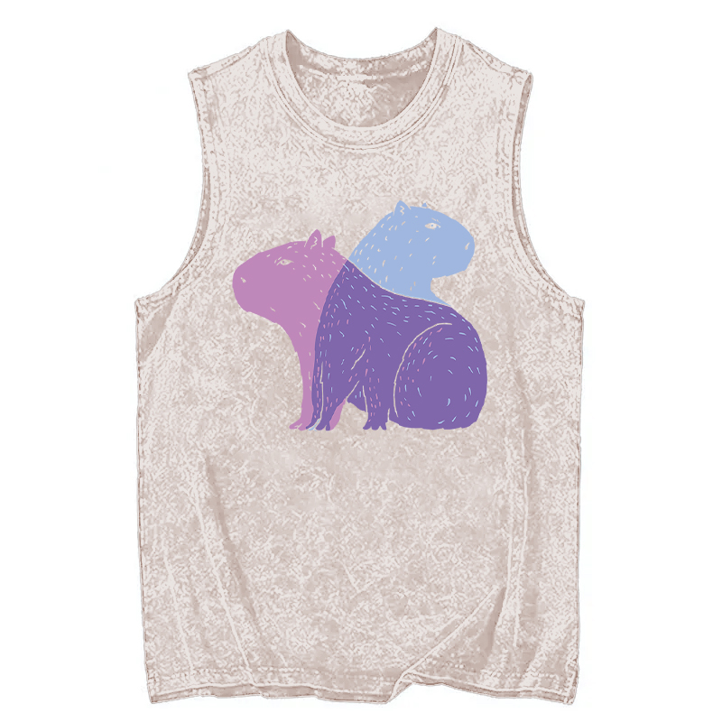 Tokyocanvas Double Capybaras Washed Tank