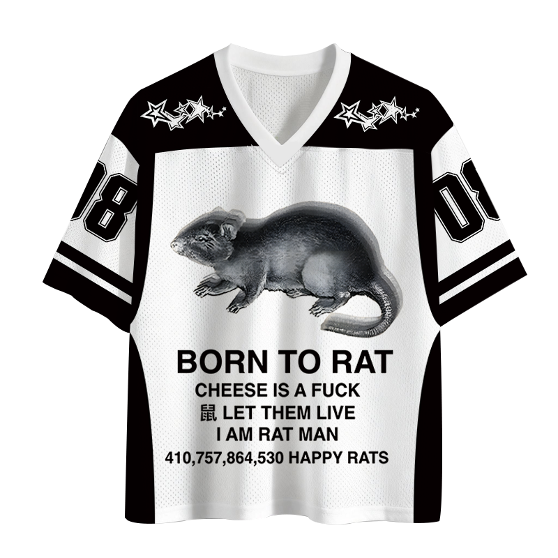 Tokyocanvas Born To Rat Meme Mesh Jersey