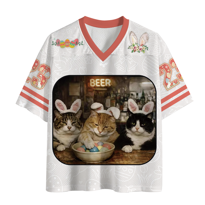 Tokyocanvas Funny Easter Cats Mesh Jersey