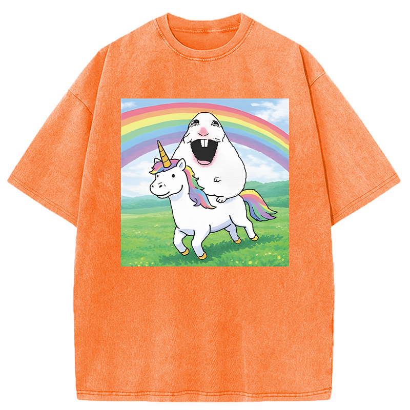 Tokyocanvas Silly Mouse Meme Washed T-Shirt