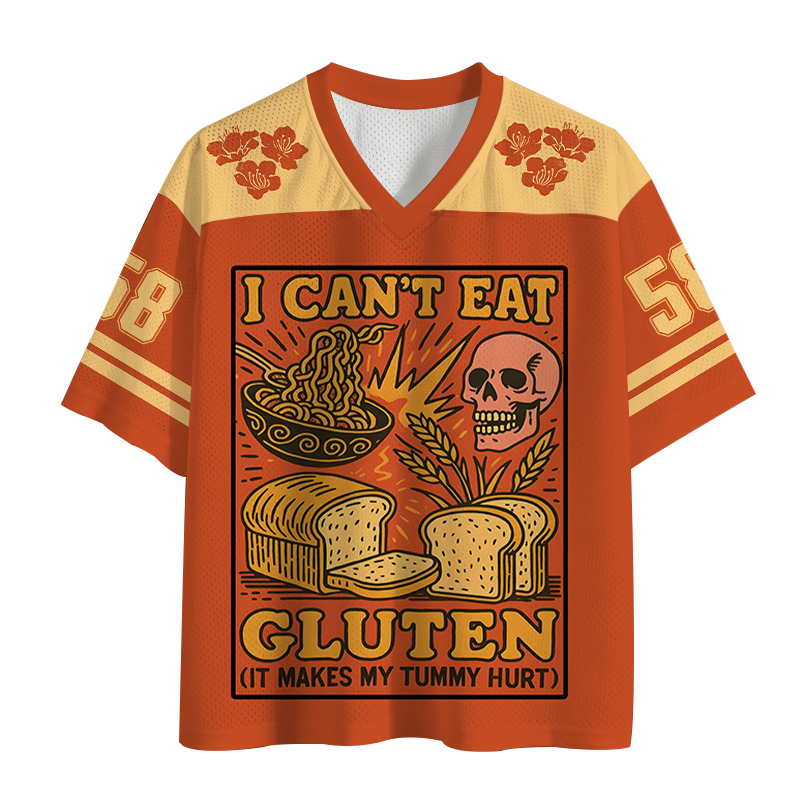 Tokyocanvas Funny Gluten Intolerance Meme Mesh Jersey
