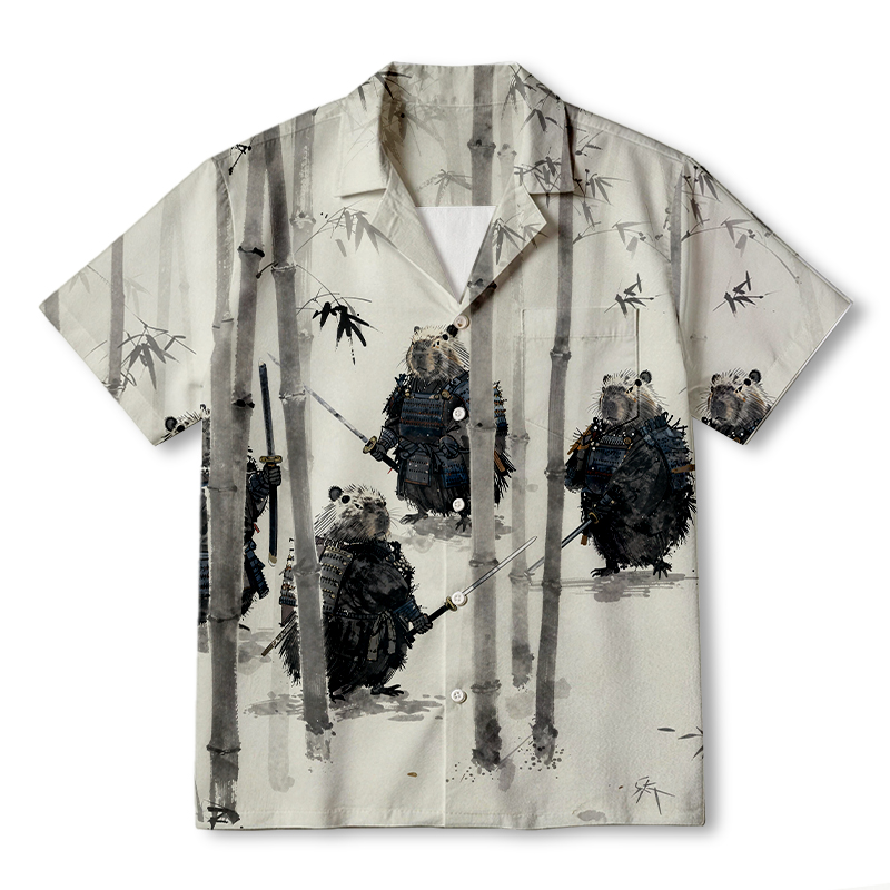 Tokyocanvas Capybara Japanese Samurai Hawaiian Shirt