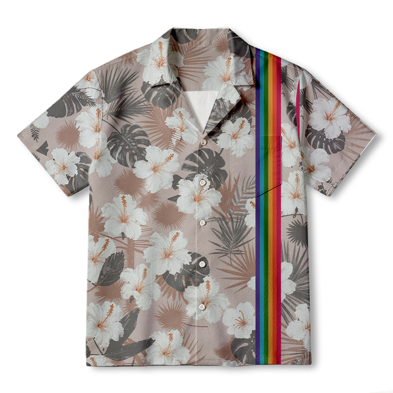 Tokyocanvas Rainbow Blooms Chic Floral Hawaiian Shirt