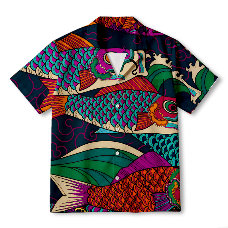 Tokyocanvas Japanese Koinobori Hawaiian Shirt