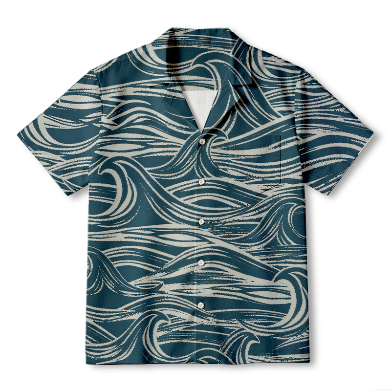 Tokyocanvas Japanese wave Hawaiian Shirt